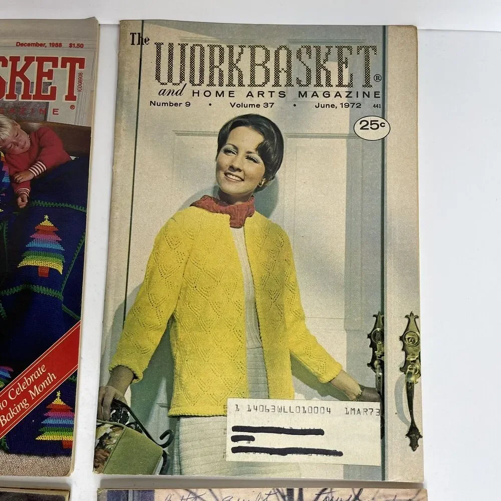 VINTAGE Lot of 6 The WORKBASKET‎ Magazine Paperback 70's 80's 90's